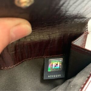 Vintage Fendi ZUCCA Pattern Wallet Purse Leather Canvas FF 1980's